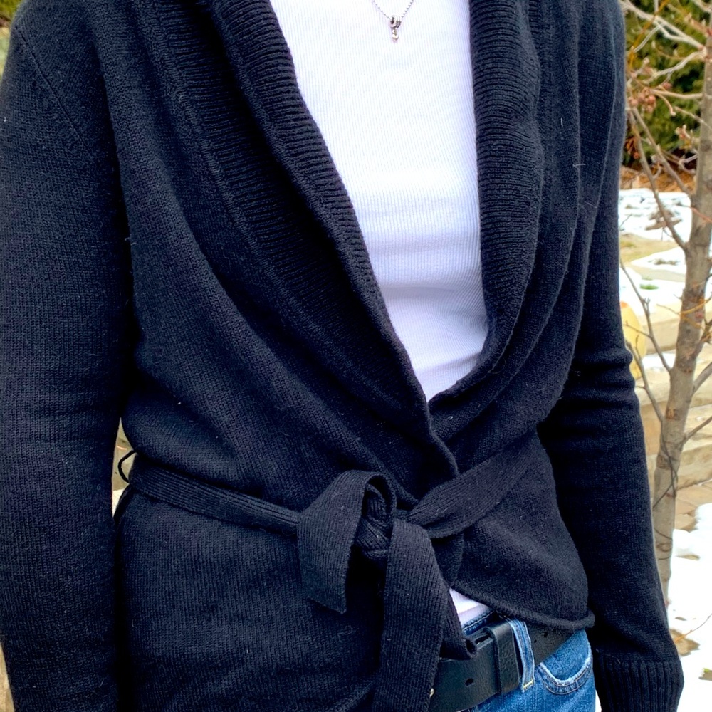 BCBG MAXAZRIA black wrap cardigan